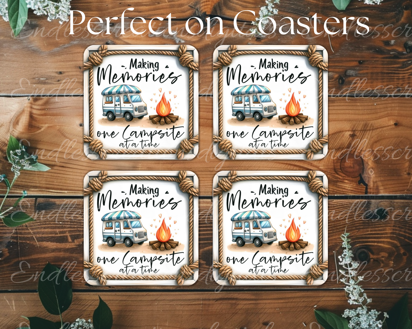 CAMPING SUBLIMATION SQUARE , door hanger, wreath sign, cutting board for sublimation, high resolution 300 dpi 2 files for download, 1 blank to add your own text!