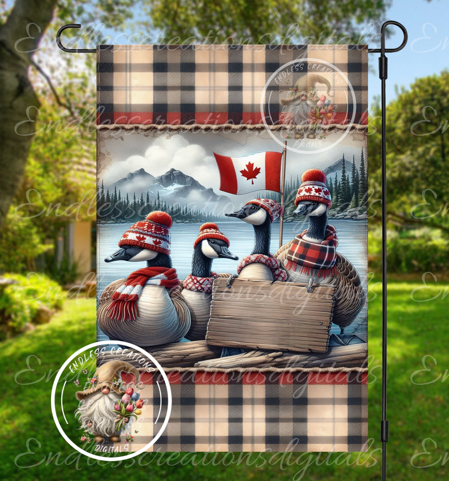 CANADA NOT FOR SALE GARDEN FLAG WITH GEESE