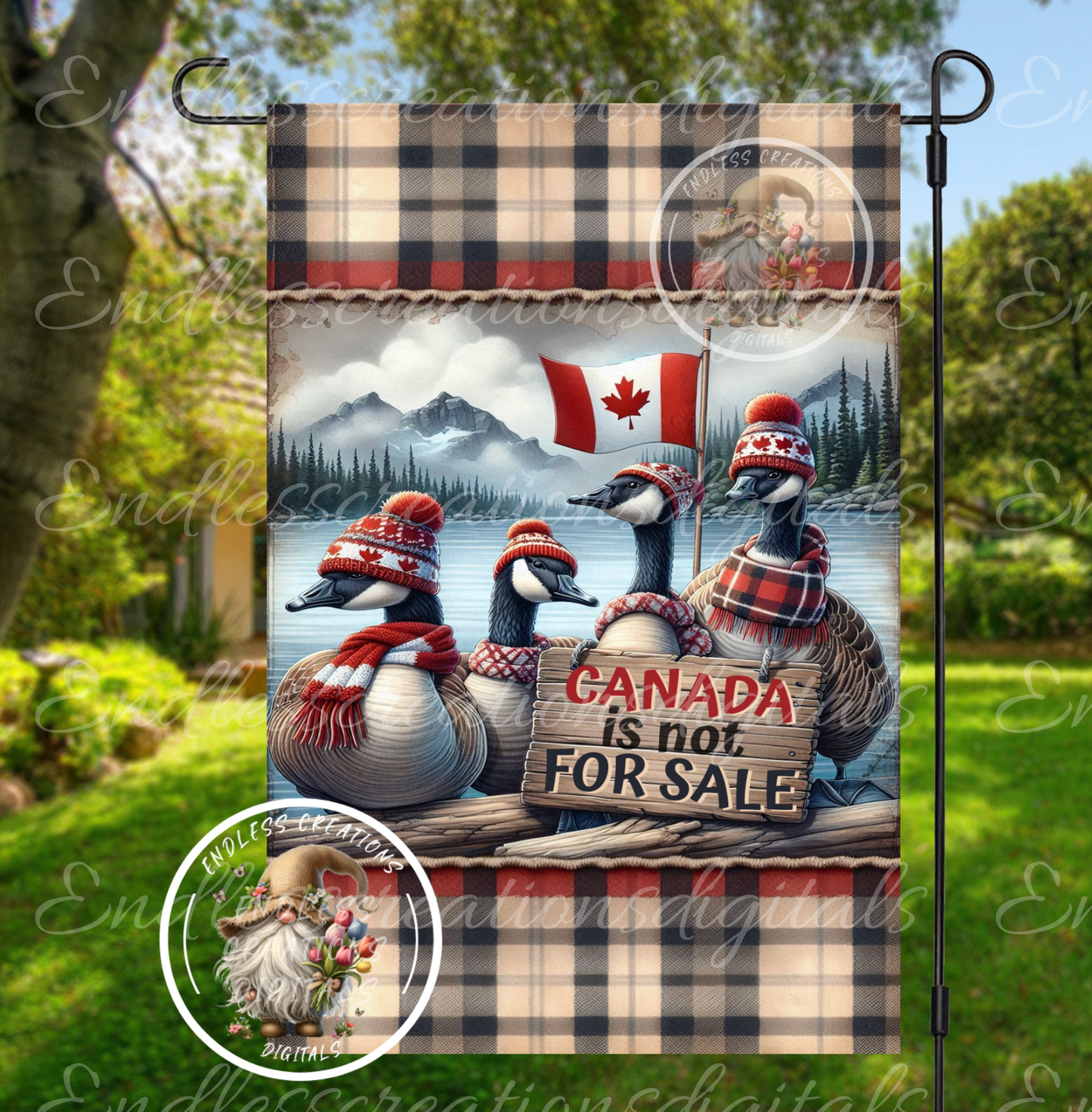 CANADA NOT FOR SALE GARDEN FLAG WITH GEESE