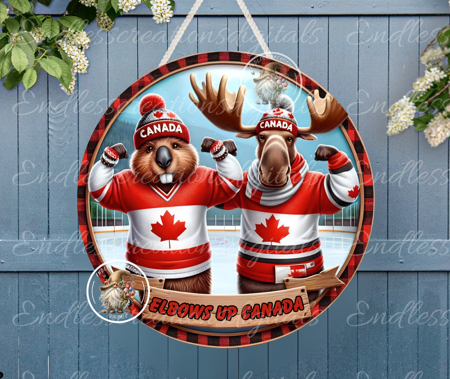 10" ALUMINUM SIGN CANADA ELBOWS UP