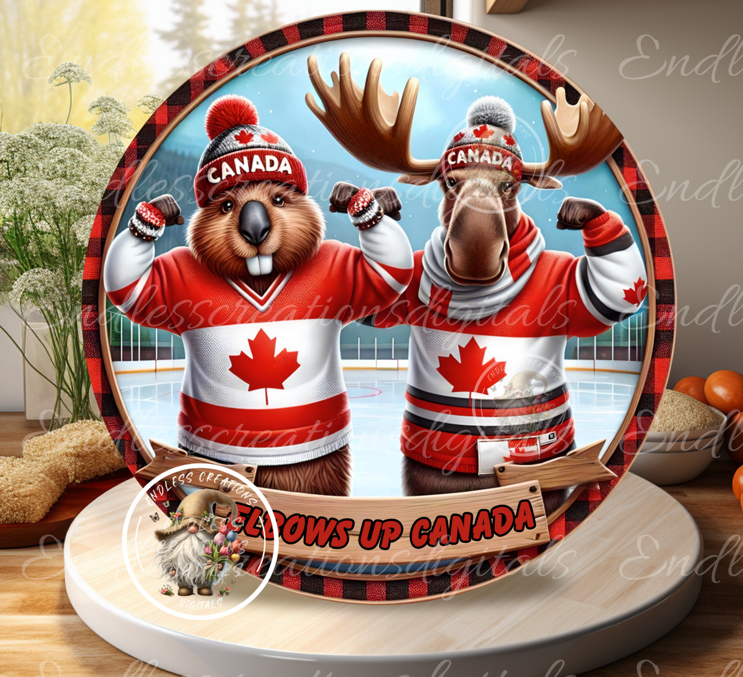 10" ALUMINUM SIGN CANADA ELBOWS UP