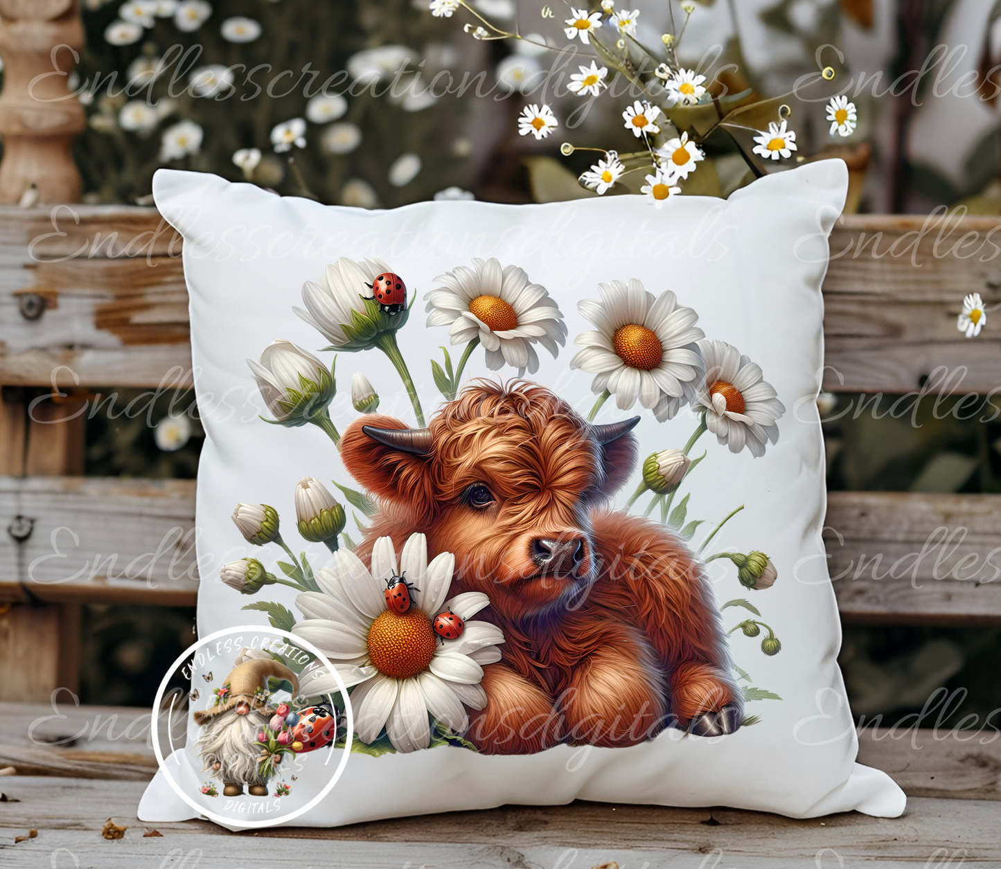 FLORAL HIGHLAND COW TRANSPARENCIES BUNDLE OF 6