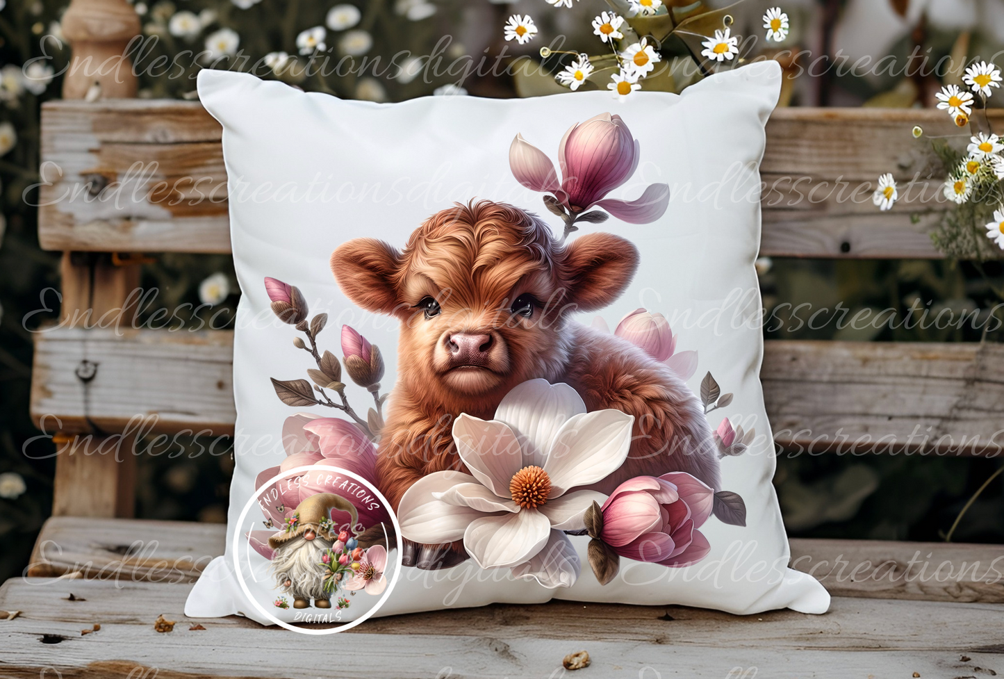 FLORAL HIGHLAND COW TRANSPARENCIES BUNDLE OF 6