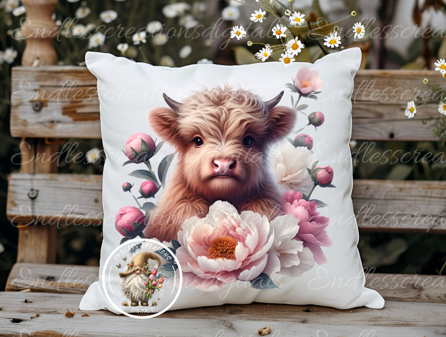 FLORAL HIGHLAND COW TRANSPARENCIES BUNDLE OF 6