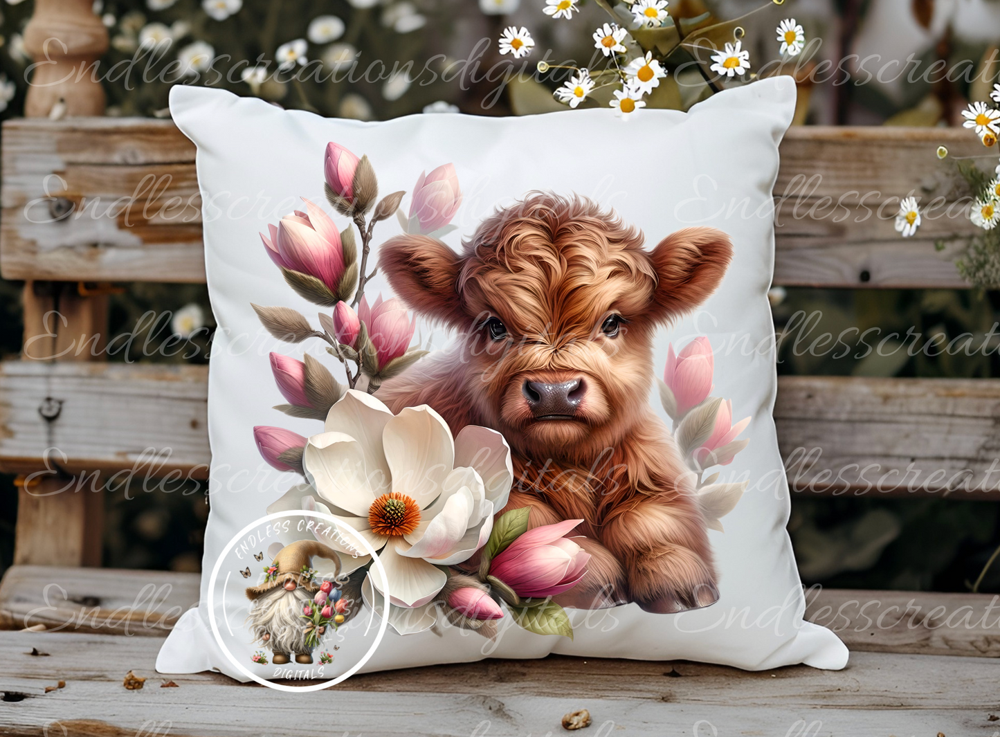 FLORAL HIGHLAND COW TRANSPARENCIES BUNDLE OF 6