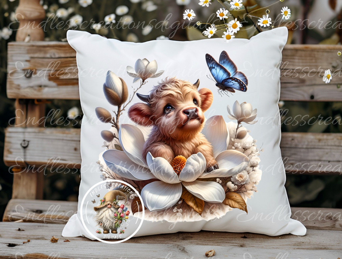 FLORAL HIGHLAND COW TRANSPARENCIES BUNDLE OF 6