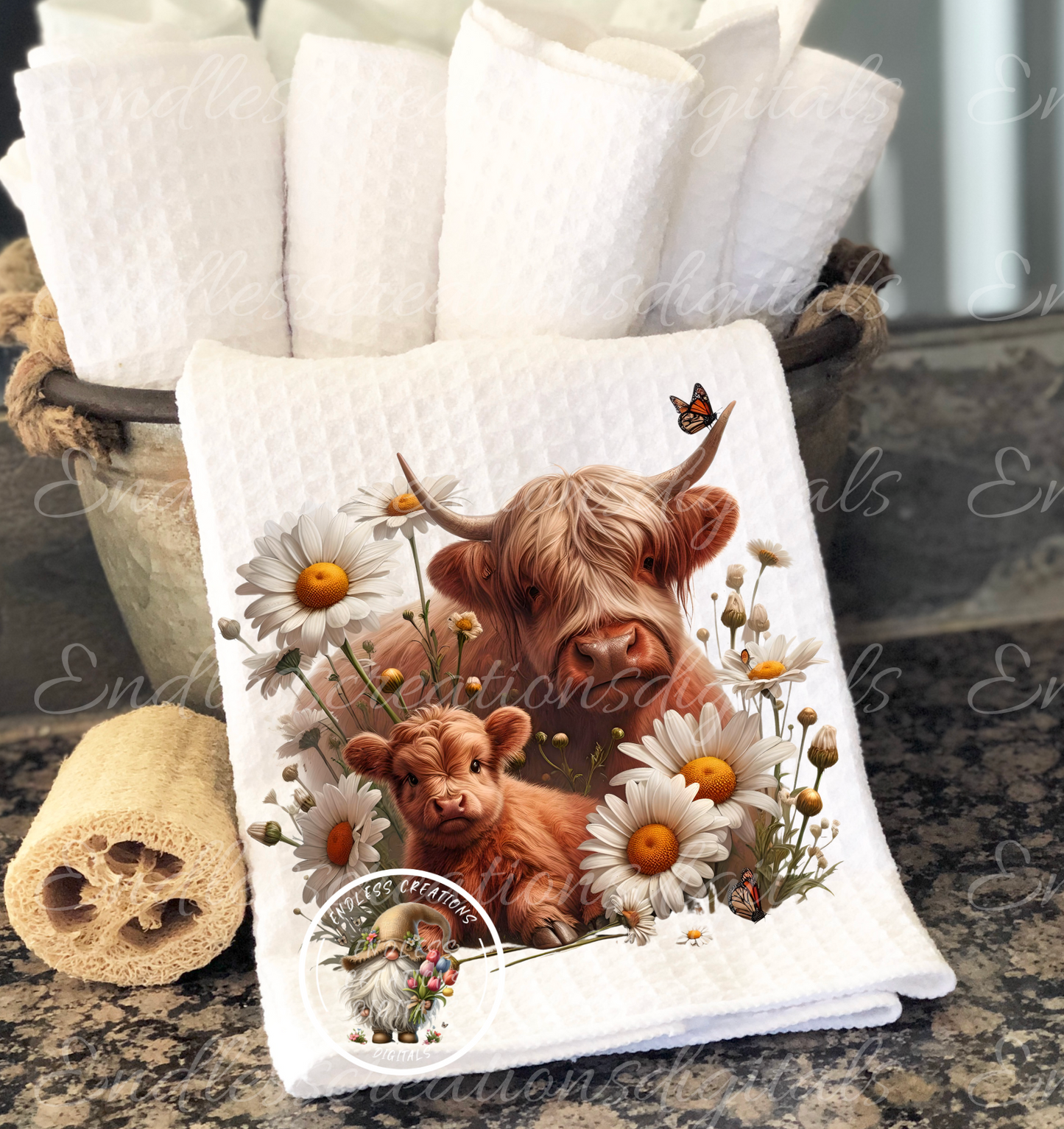 FLORAL HIGHLAND COW TRANSPARENCIES BUNDLE OF 6