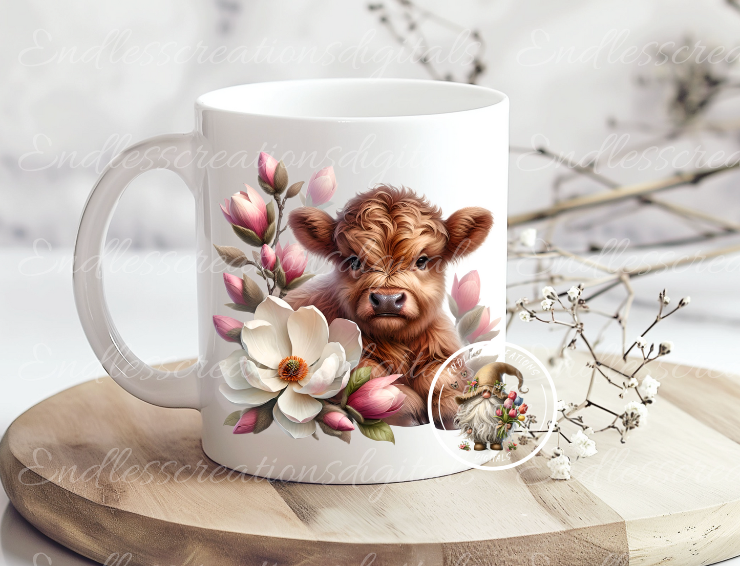 FLORAL HIGHLAND COW TRANSPARENCIES BUNDLE OF 6