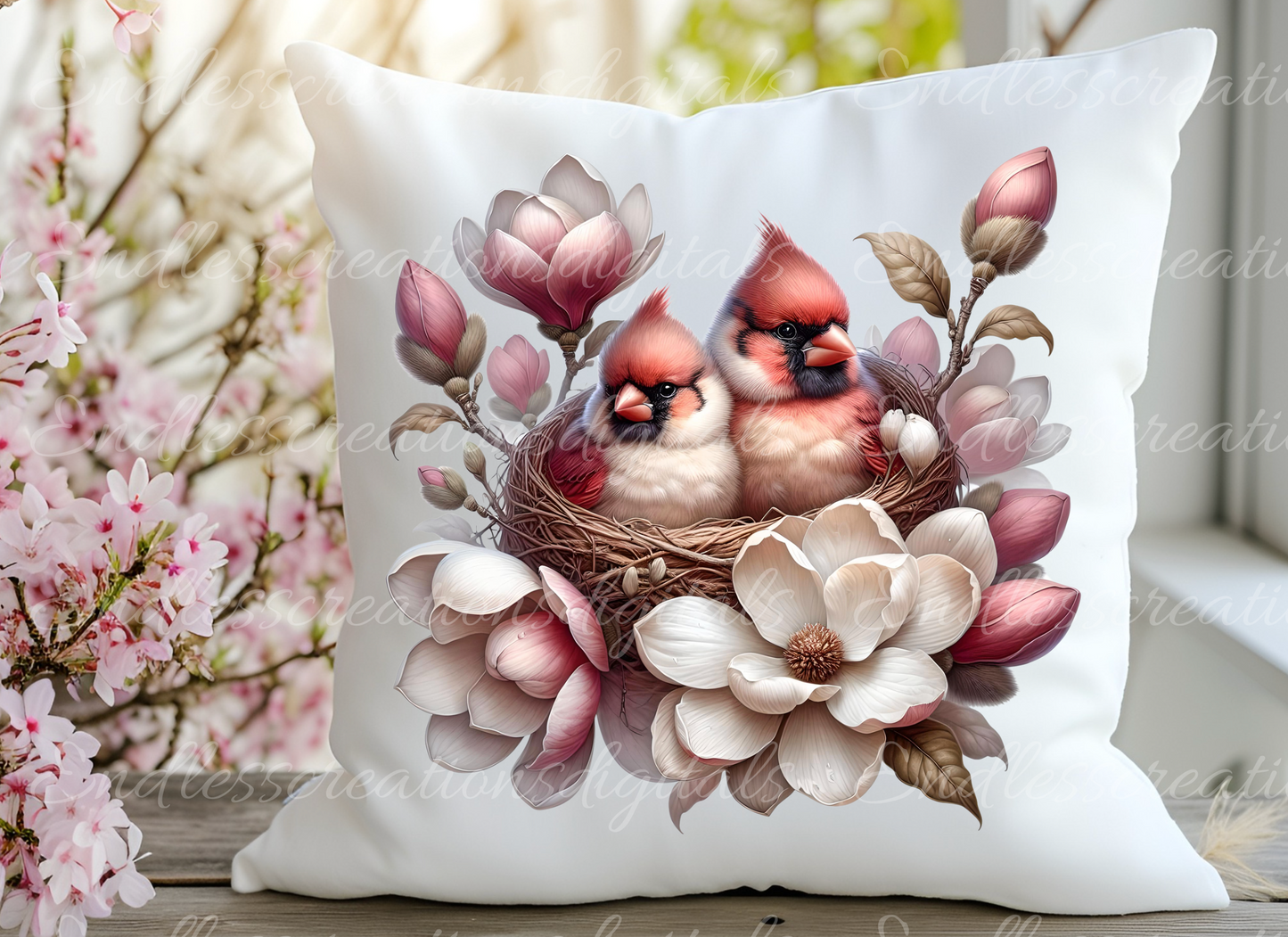 SPRING FLORAL BIRDS TRANSPARENCIES