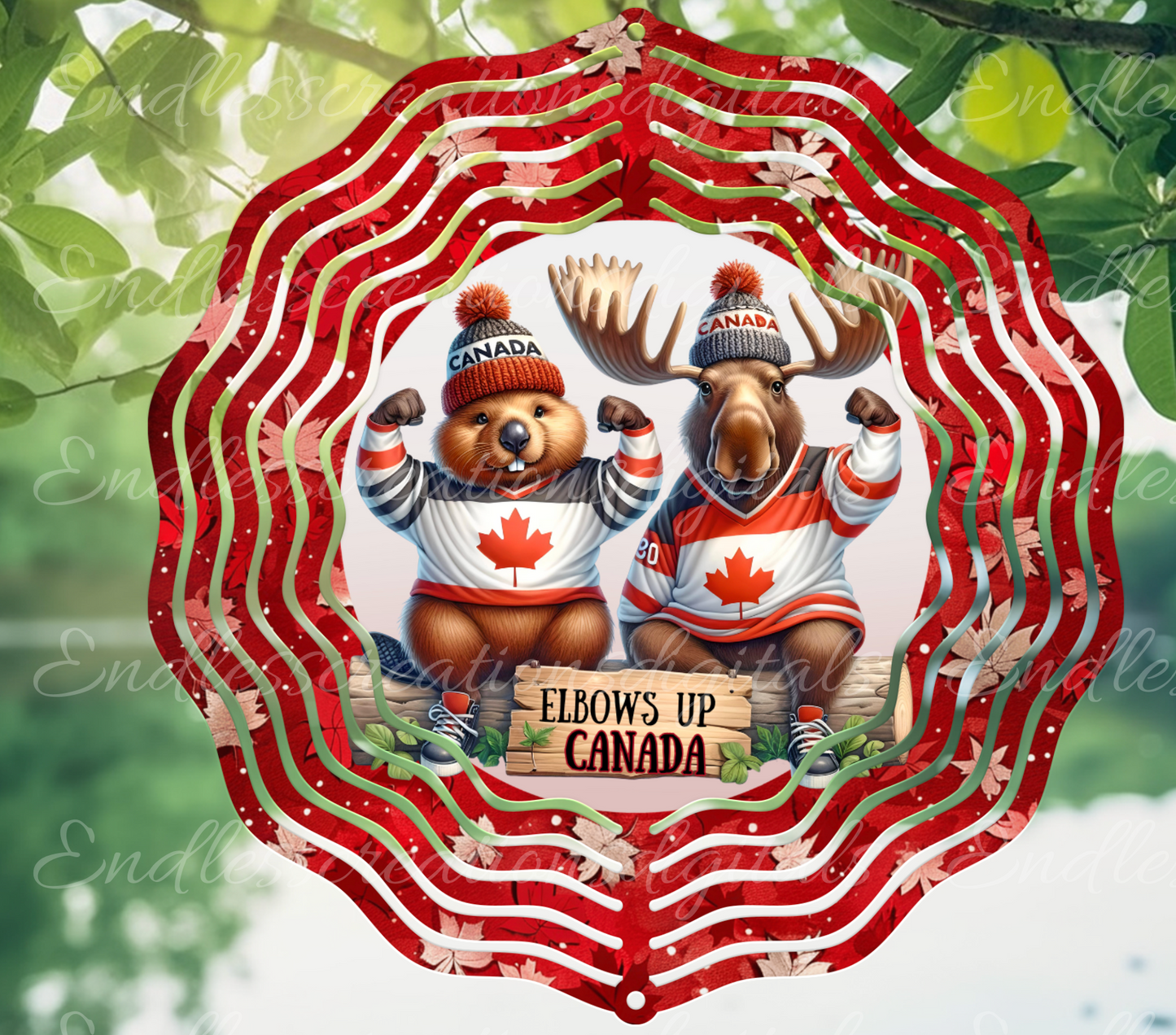 ELBOWS UP CANADA WIND SPINNER