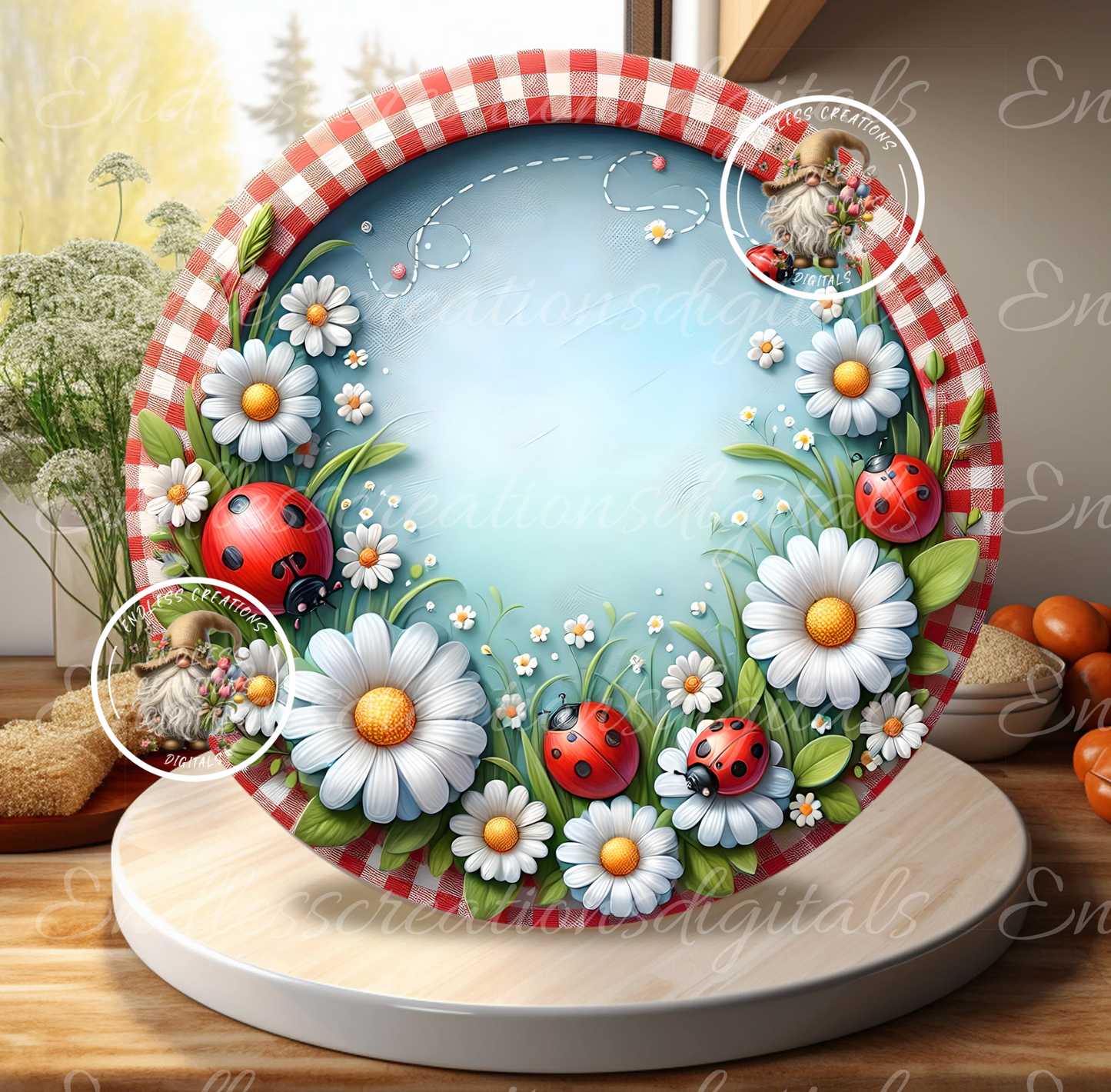 WELCOME DASIY WITH LADYBUGS SUMMER ROUND