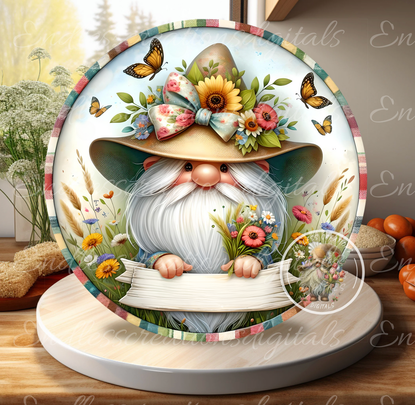 WELCOME FLORAL GNOME SUMMER