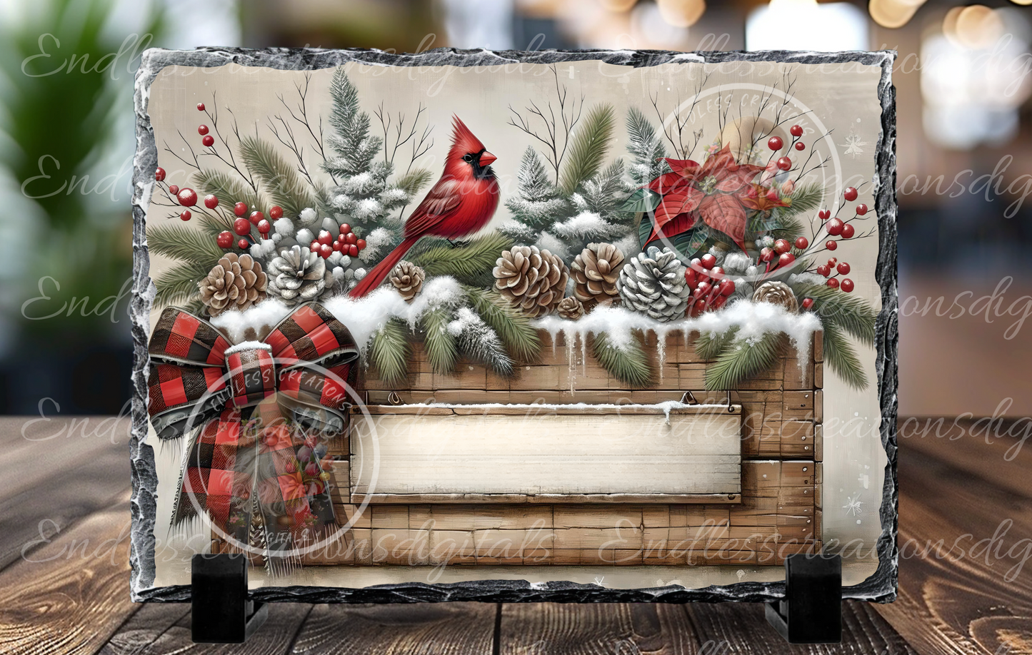 WINTER PLANTER CARDINAL RECTANGLE