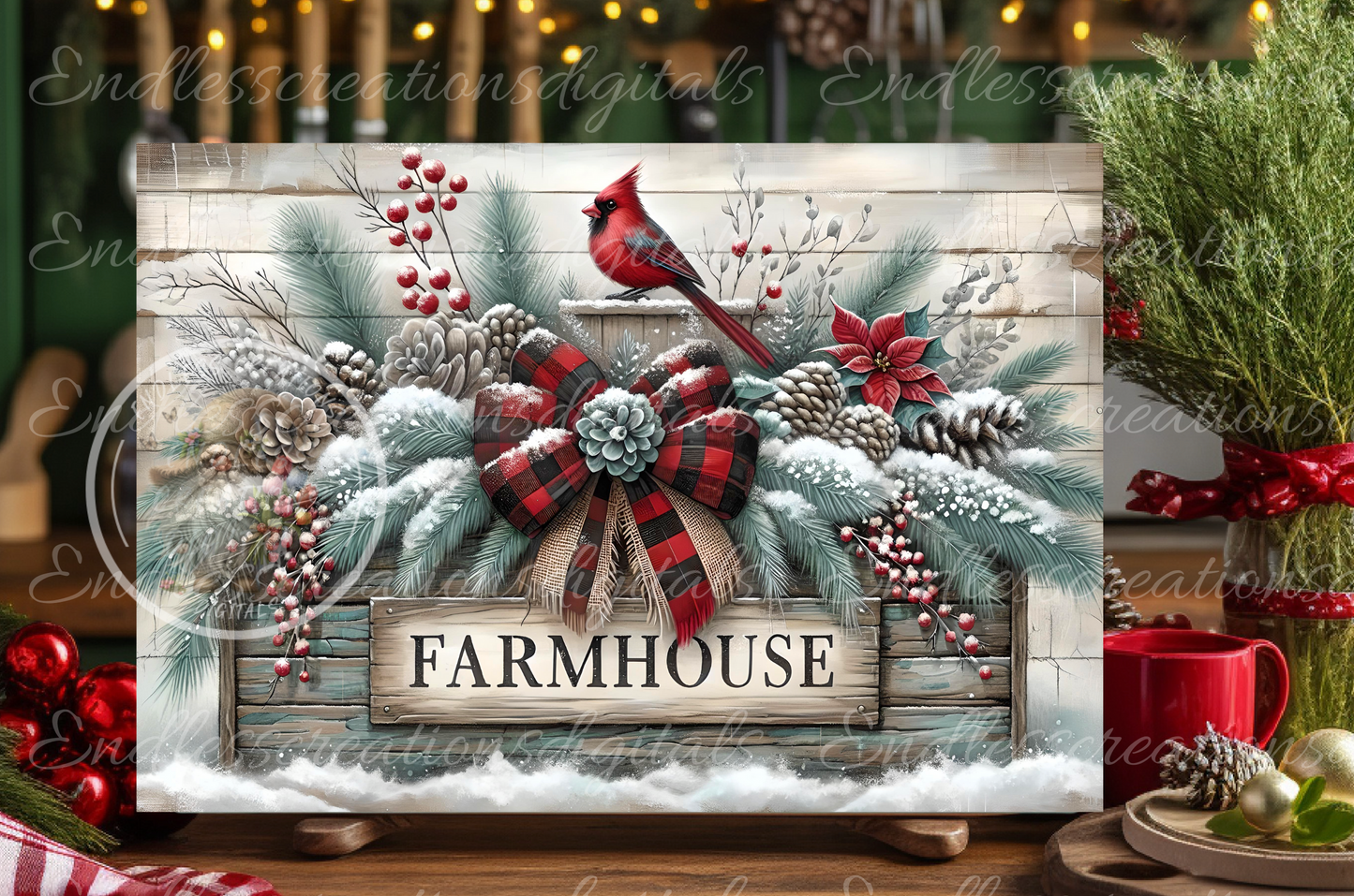 WINTER PLANTER CARDINAL RECTANGLE