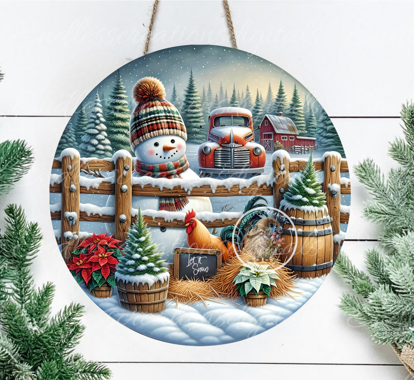 WINTER FARM SNOWMAN
