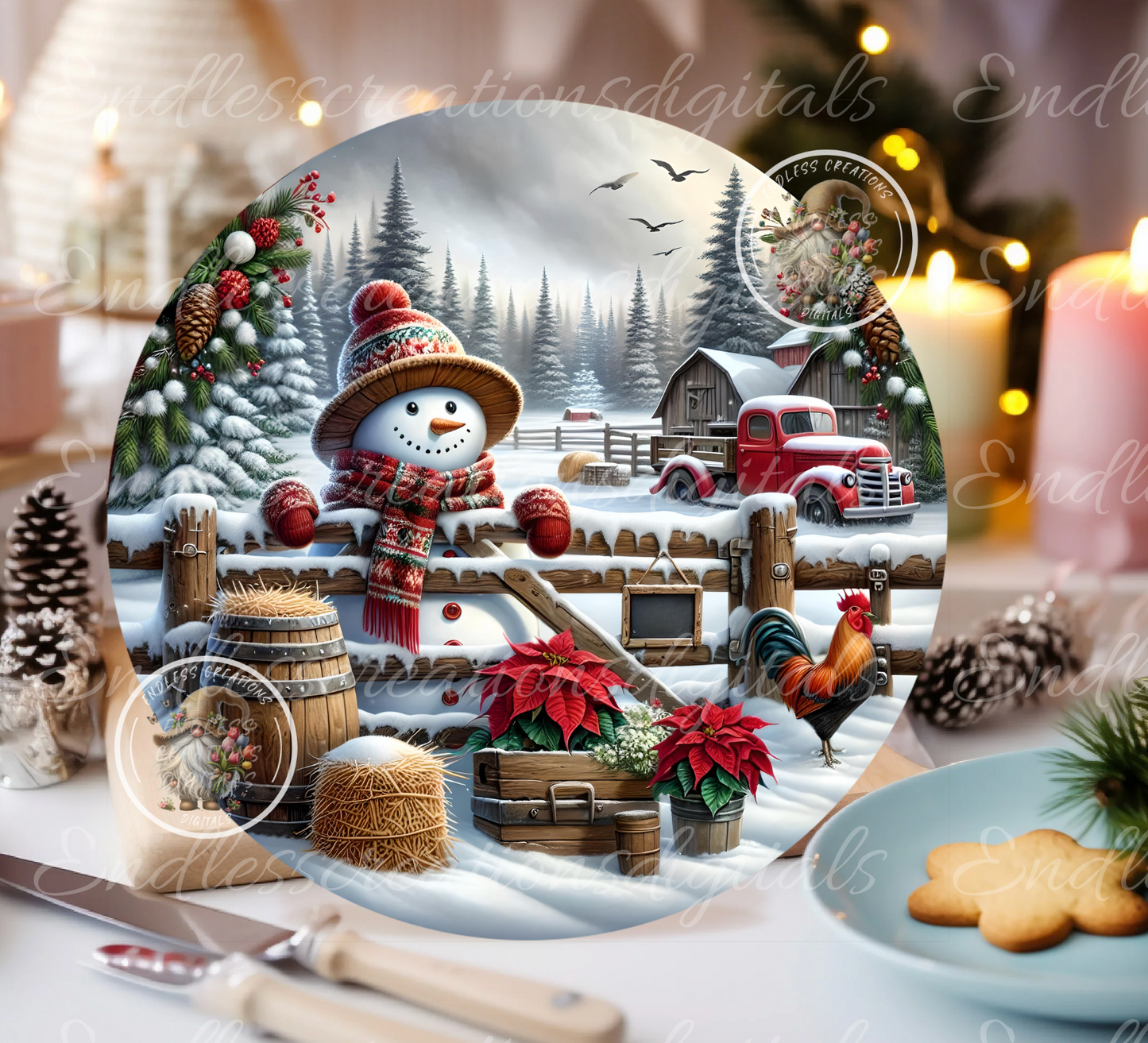 WINTER SNOWMAN TRUCK