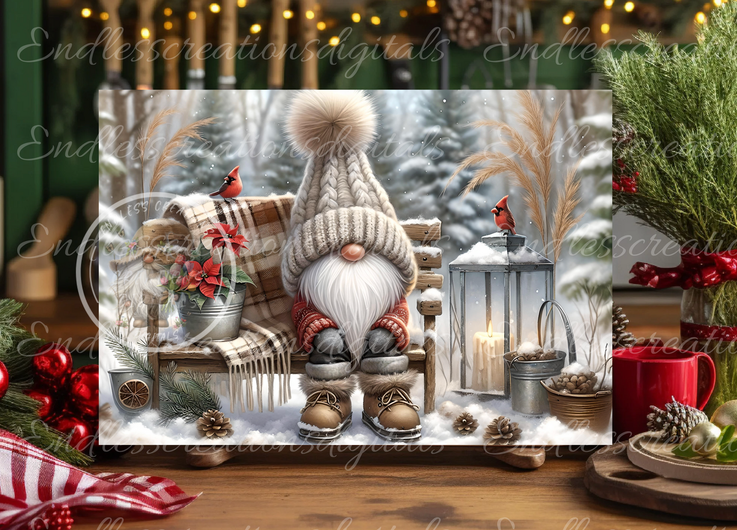 WINTER GNOME FOREST RECTANGLE