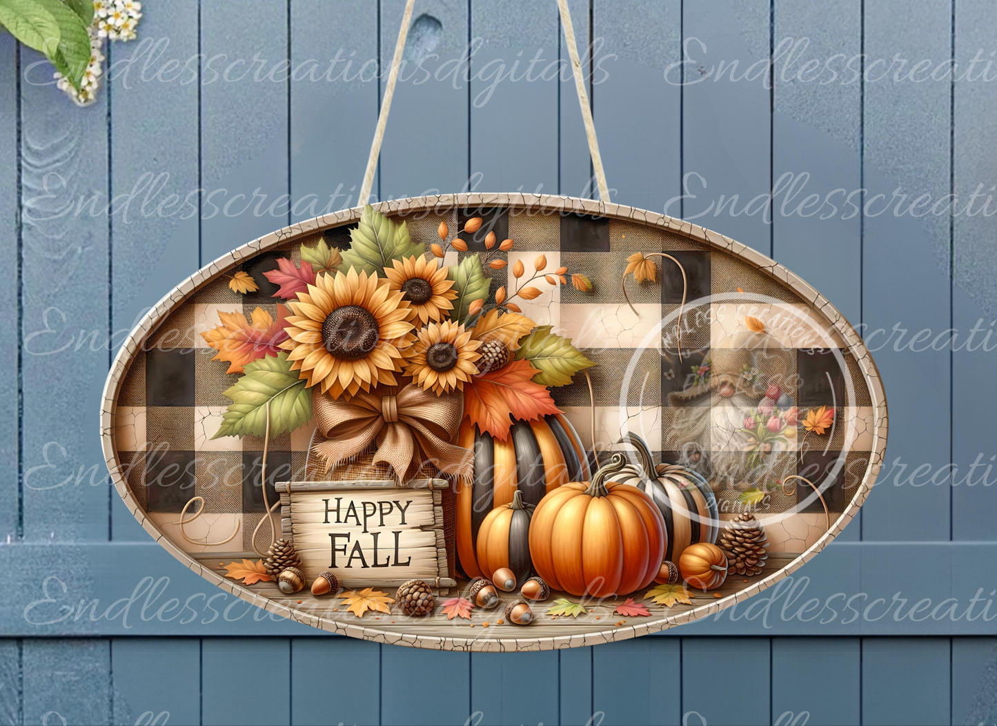 RUSTIC HAPPY FALL DIGITAL OVAL