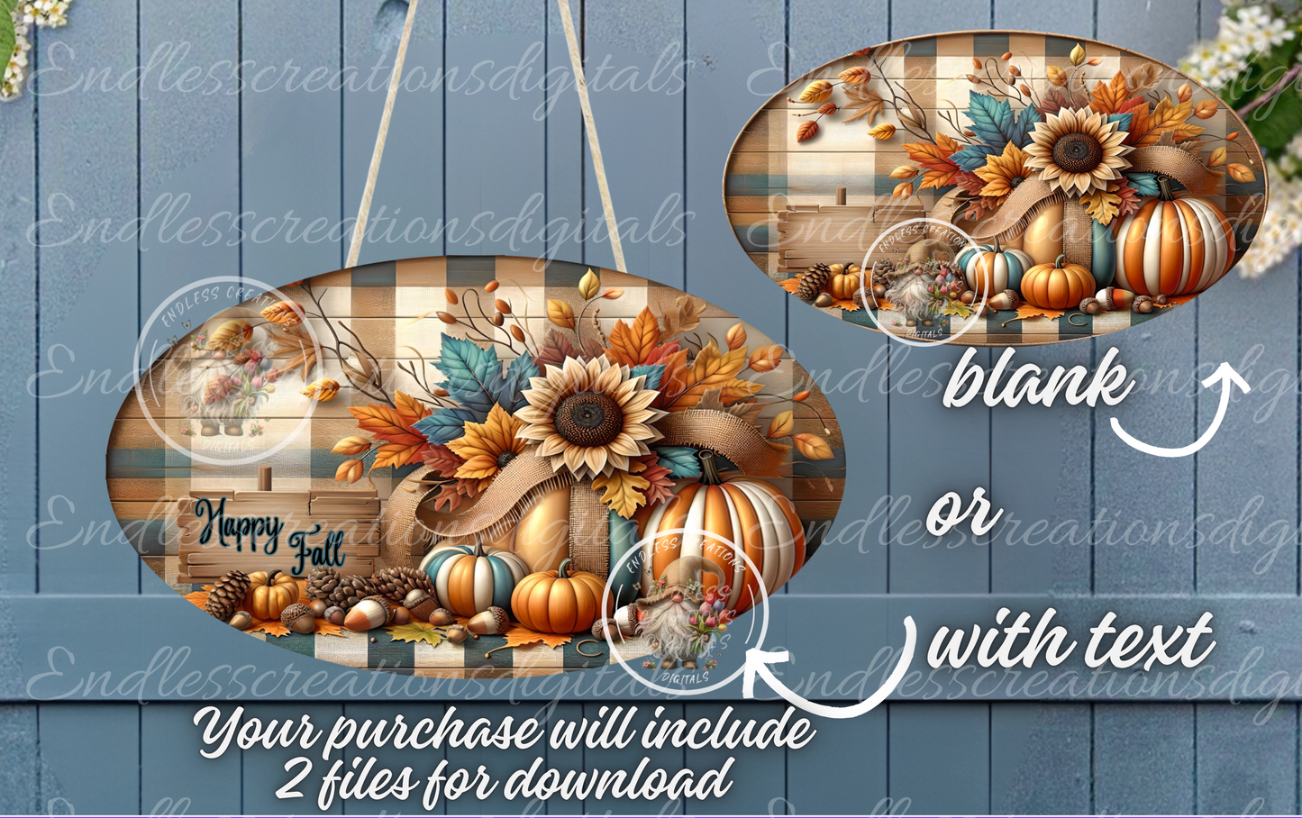 FALL BLUE/ORANGE DIGITAL OVAL
