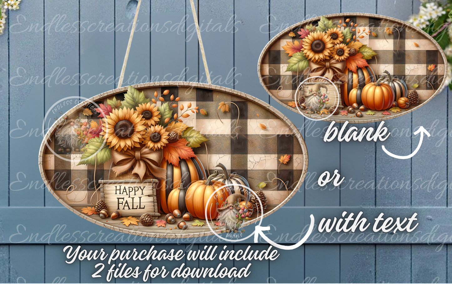 RUSTIC HAPPY FALL DIGITAL OVAL