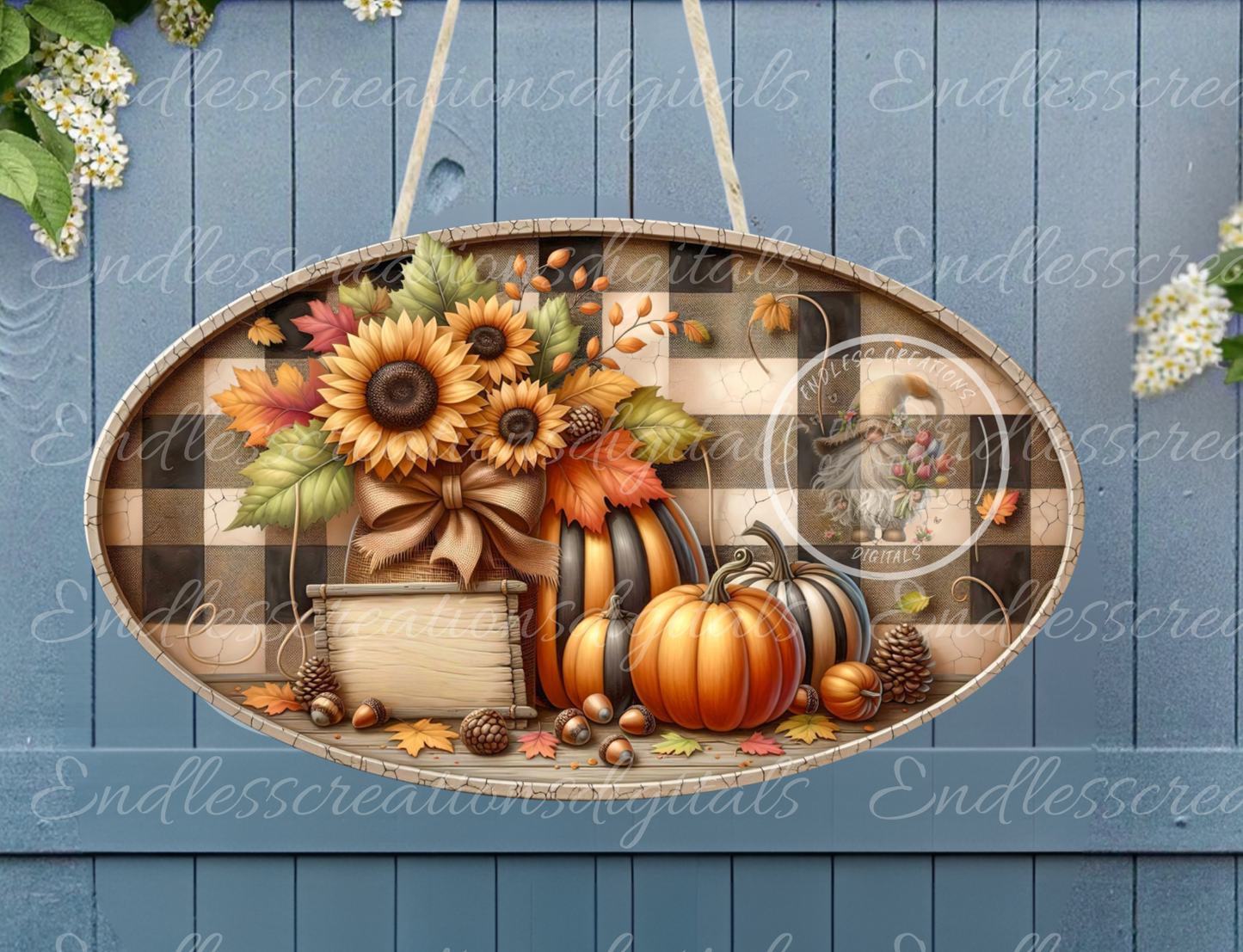 RUSTIC HAPPY FALL DIGITAL OVAL