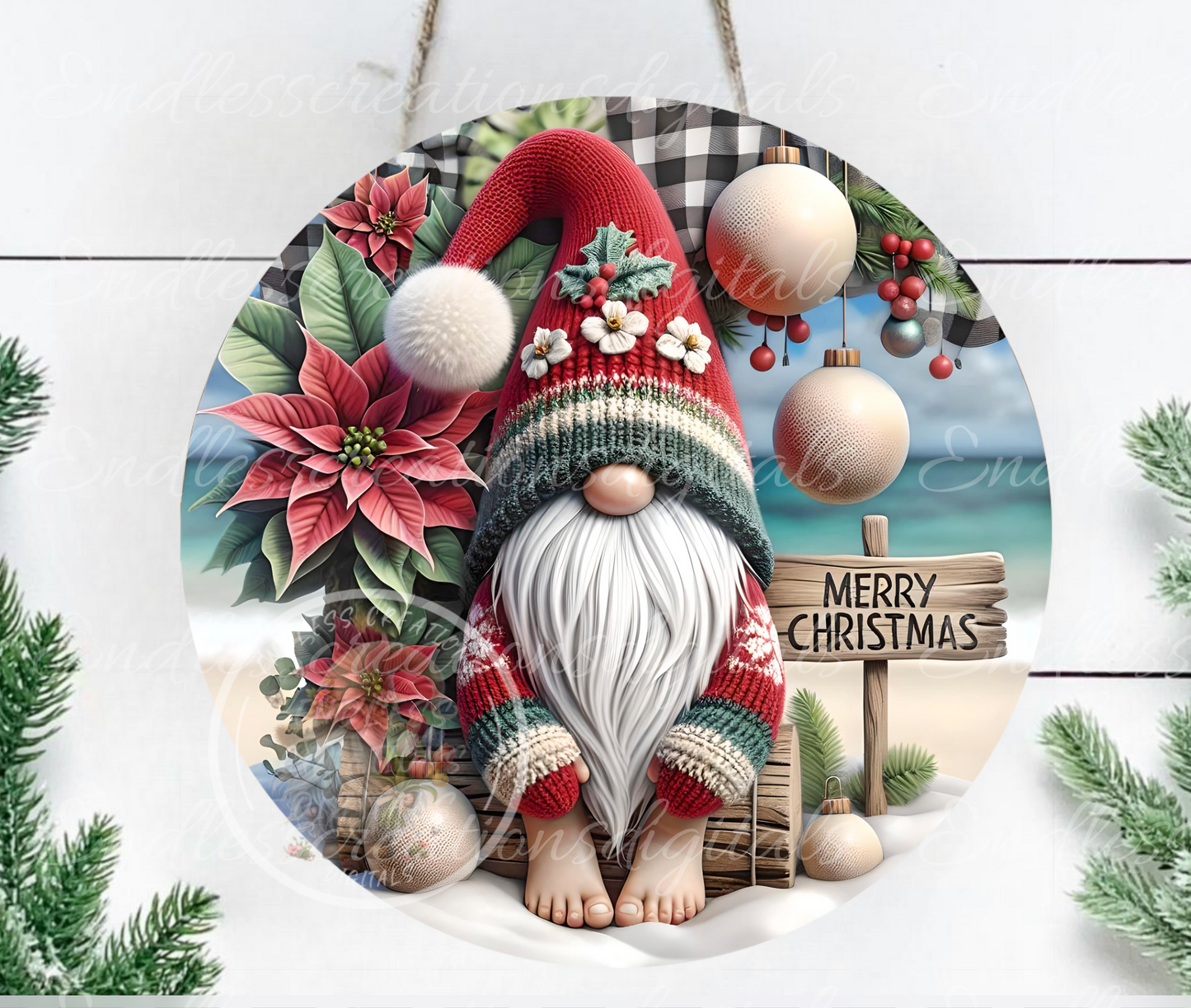 CHRISTMAS TROPICAL BEACH GNOME