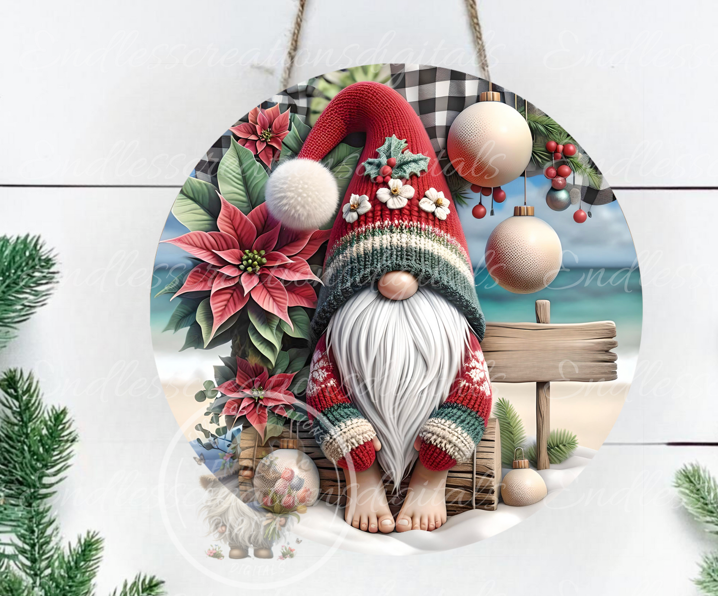CHRISTMAS TROPICAL BEACH GNOME