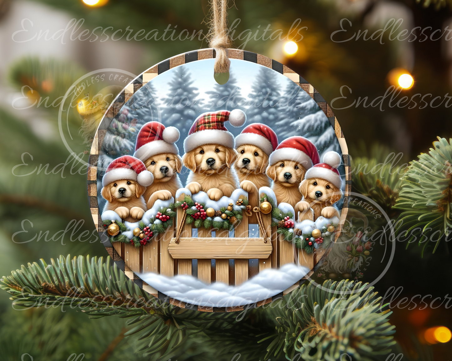 WAITING FOR SANTA GOLDEN RETRIEVERS WINTER