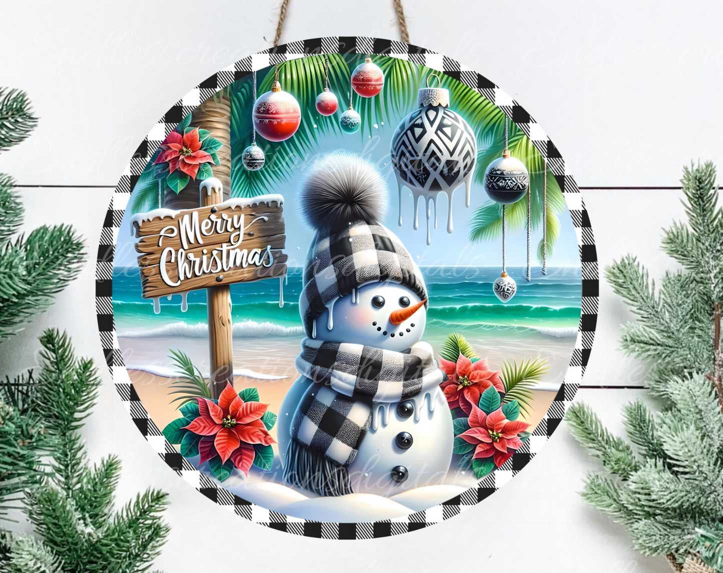 MELTING TROPICAL WINTER SNOWMAN
