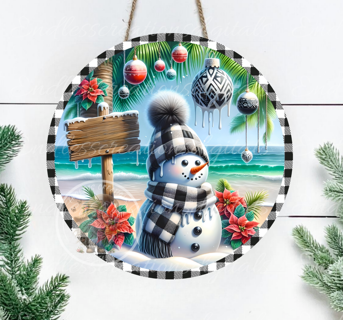 MELTING TROPICAL WINTER SNOWMAN