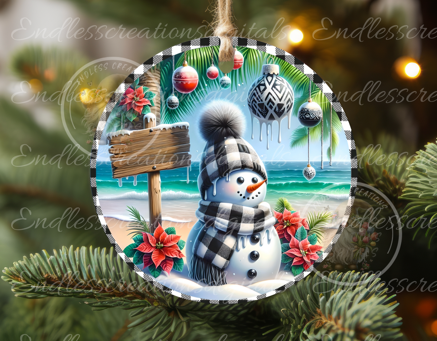 MELTING TROPICAL WINTER SNOWMAN