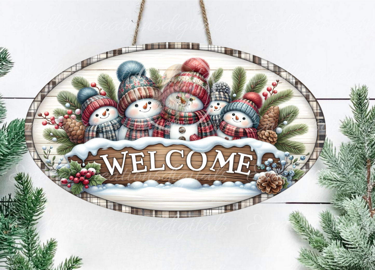WELCOME WINTER SNOWMAN FAMILY