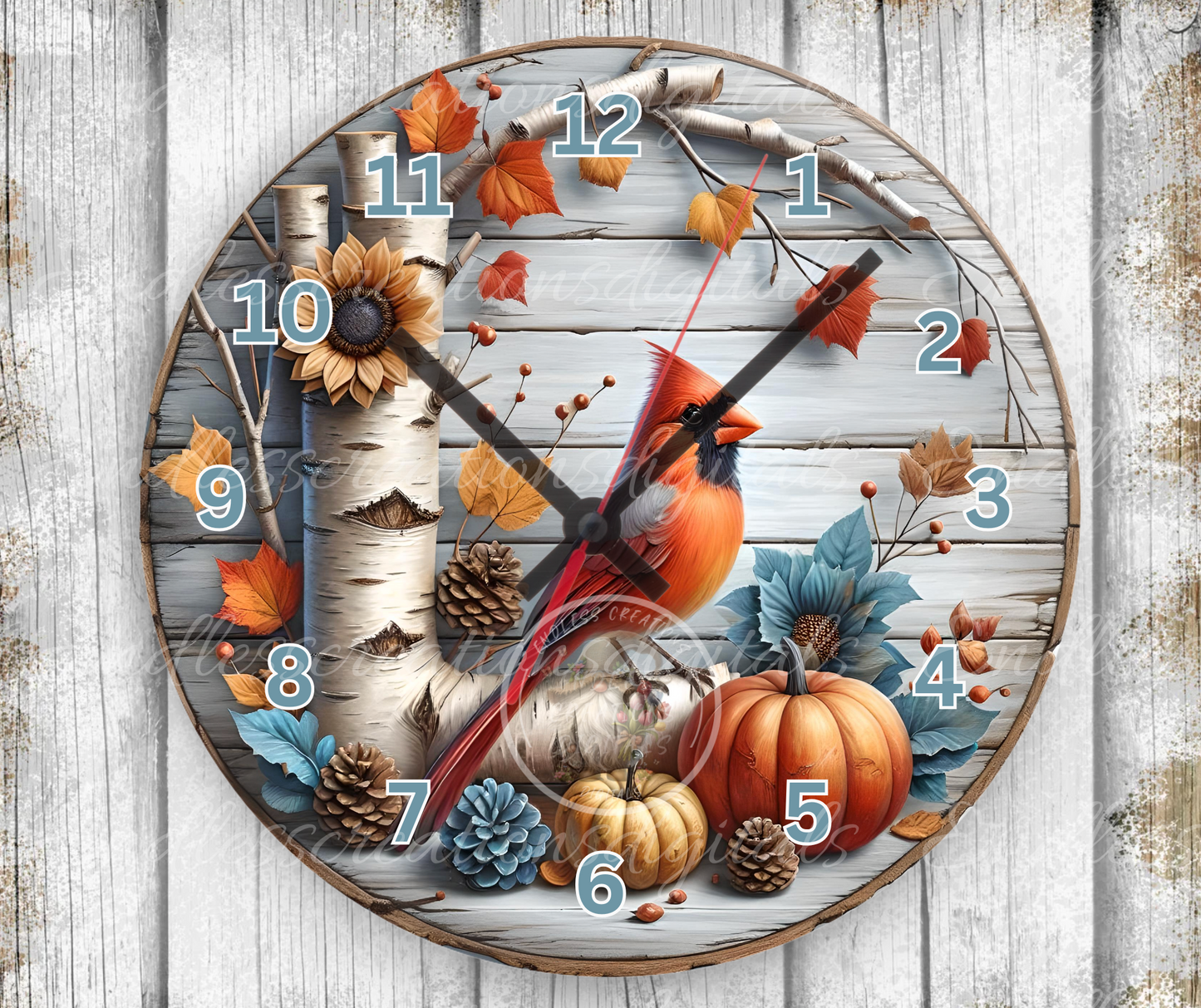FALL CARDINAL CLOCK DESIGN
