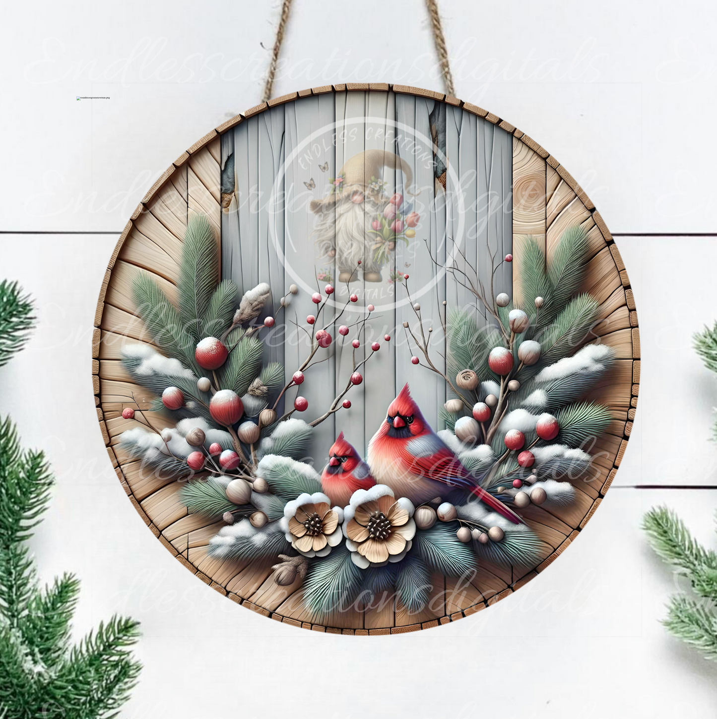 SNOWY CARDINALS CLOCK DESIGN