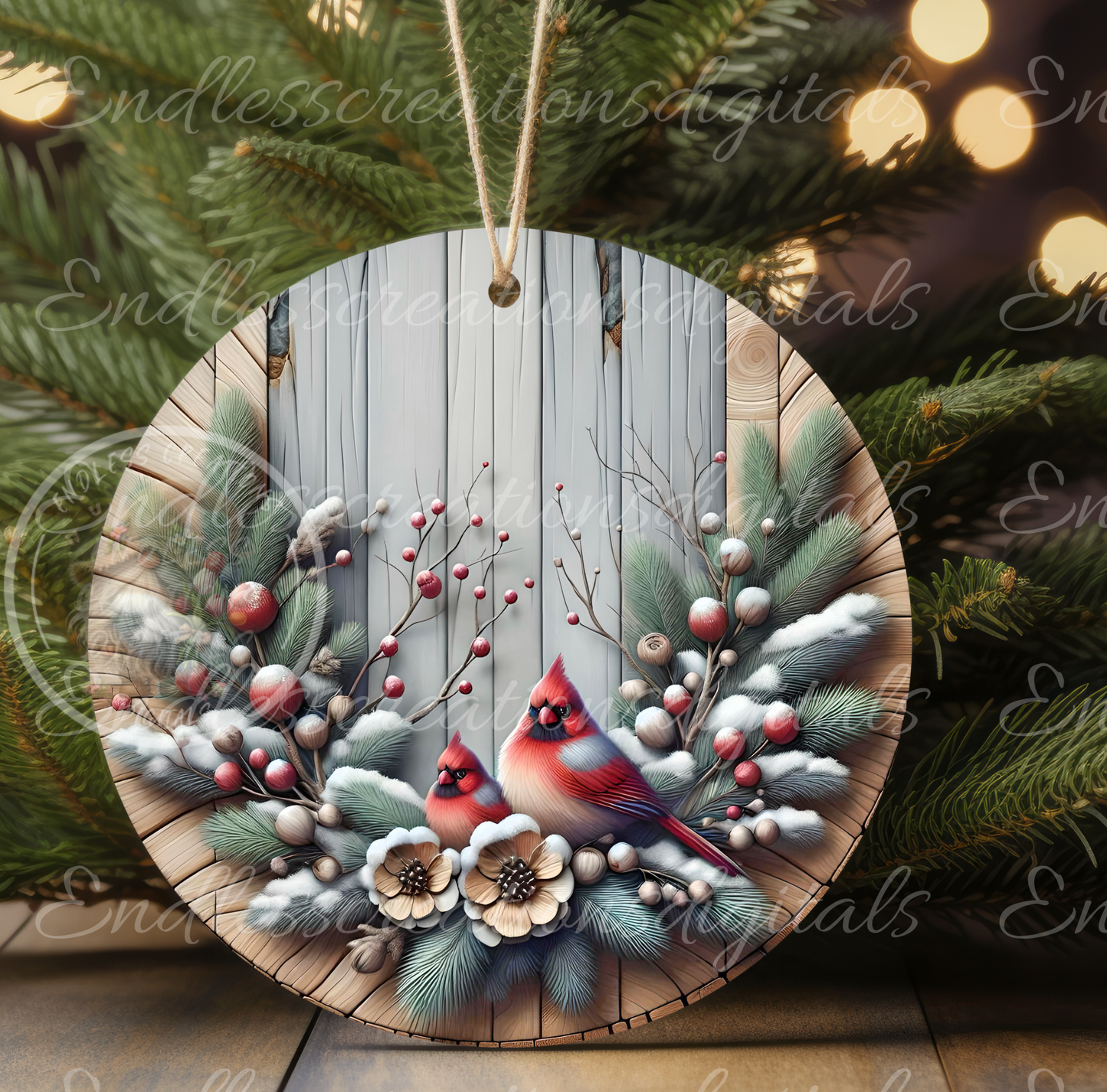 SNOWY CARDINALS CLOCK DESIGN