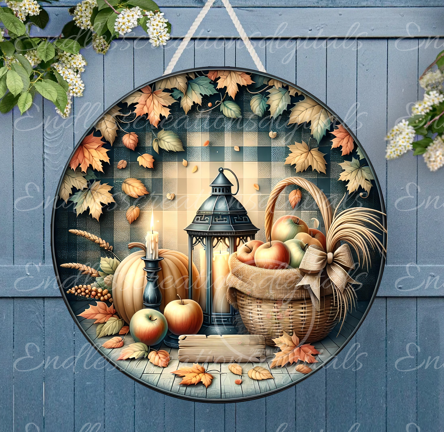 HAPPY FALL FLORAL APPLES