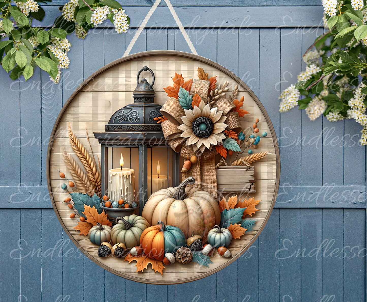 GIVE THANKS FALL FLORAL ROUND