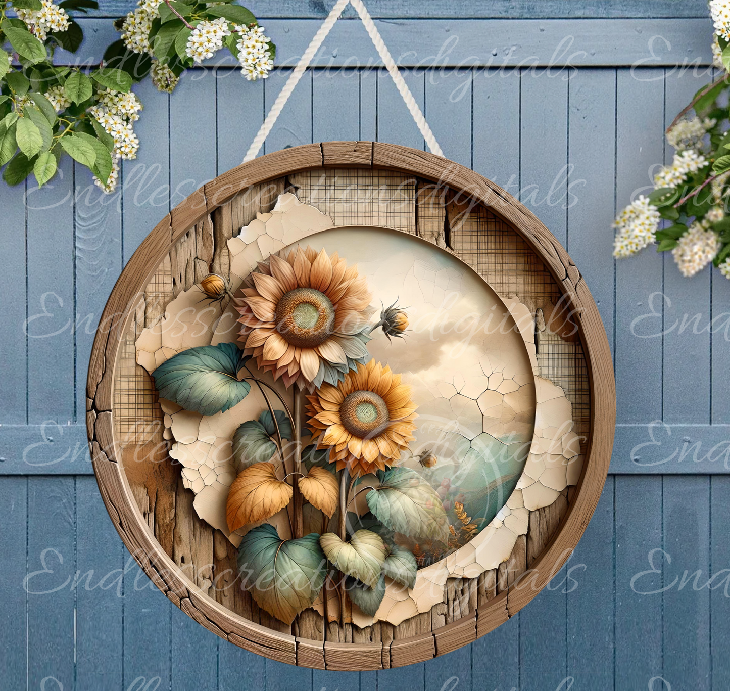 SUNFLOWER FALL FLORAL CLOCK DESIGN