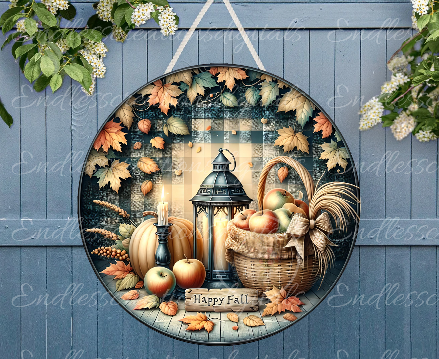 HAPPY FALL FLORAL APPLES