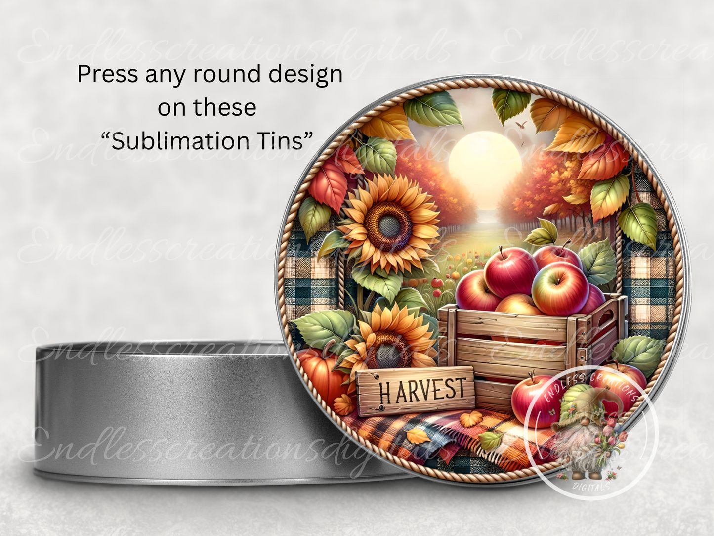 FALL APPLE HARVEST ROUND/CLOCK DESIGN