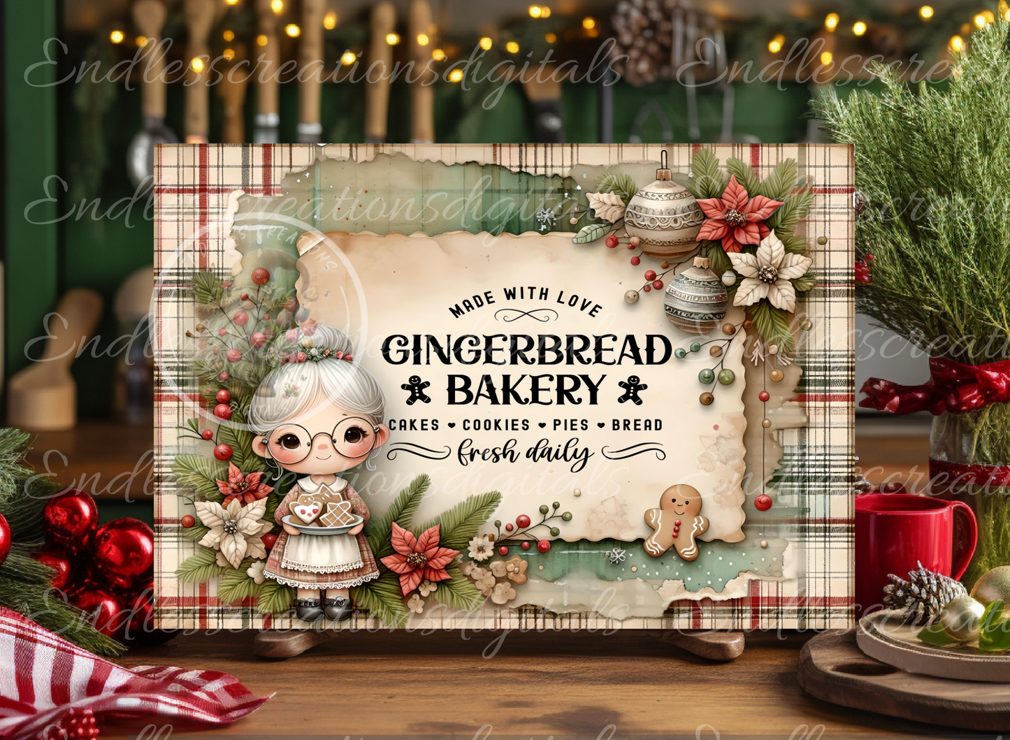 GINGERBREAD BAKERY RECTANGLE/TIN BUNDLE