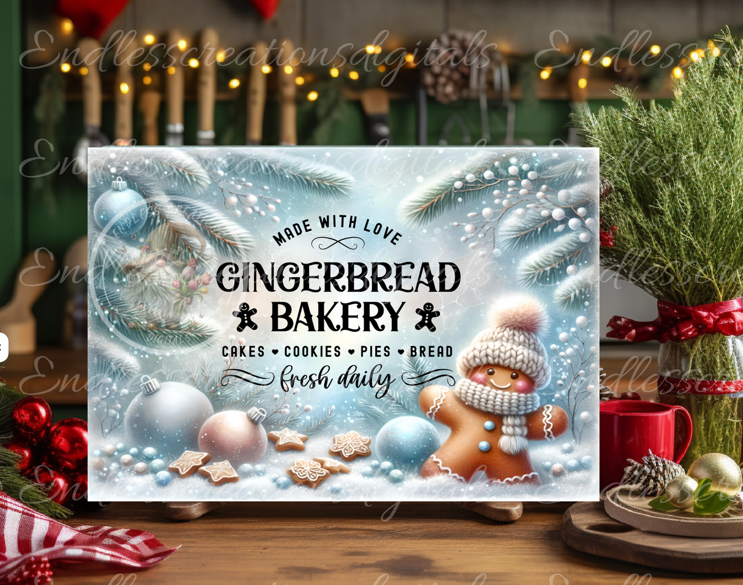 GINGERBREAD BAKERY TIN/RECTANGLE BUNDLE