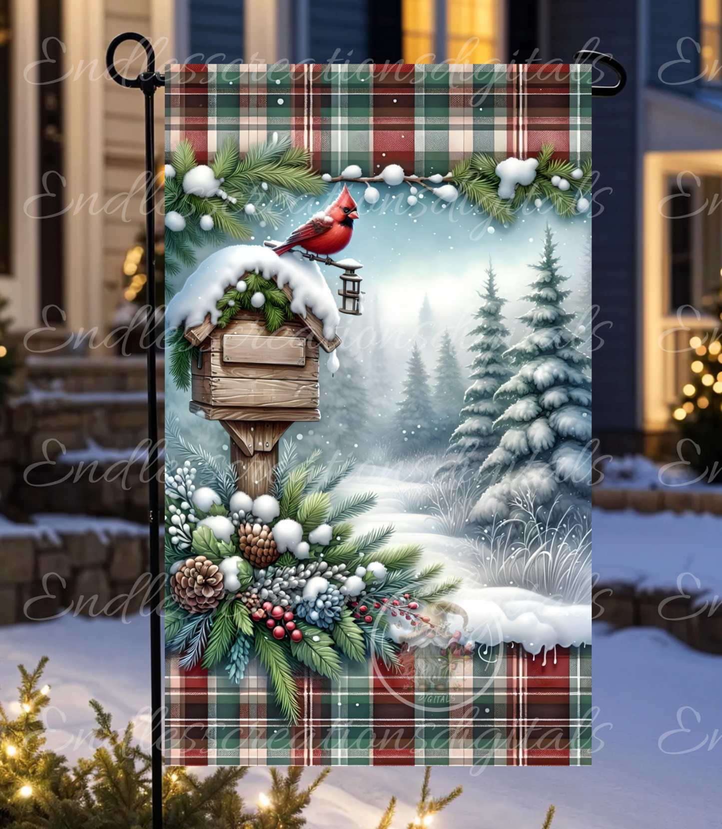 CARDINALS WINTER GARDEN FLAG