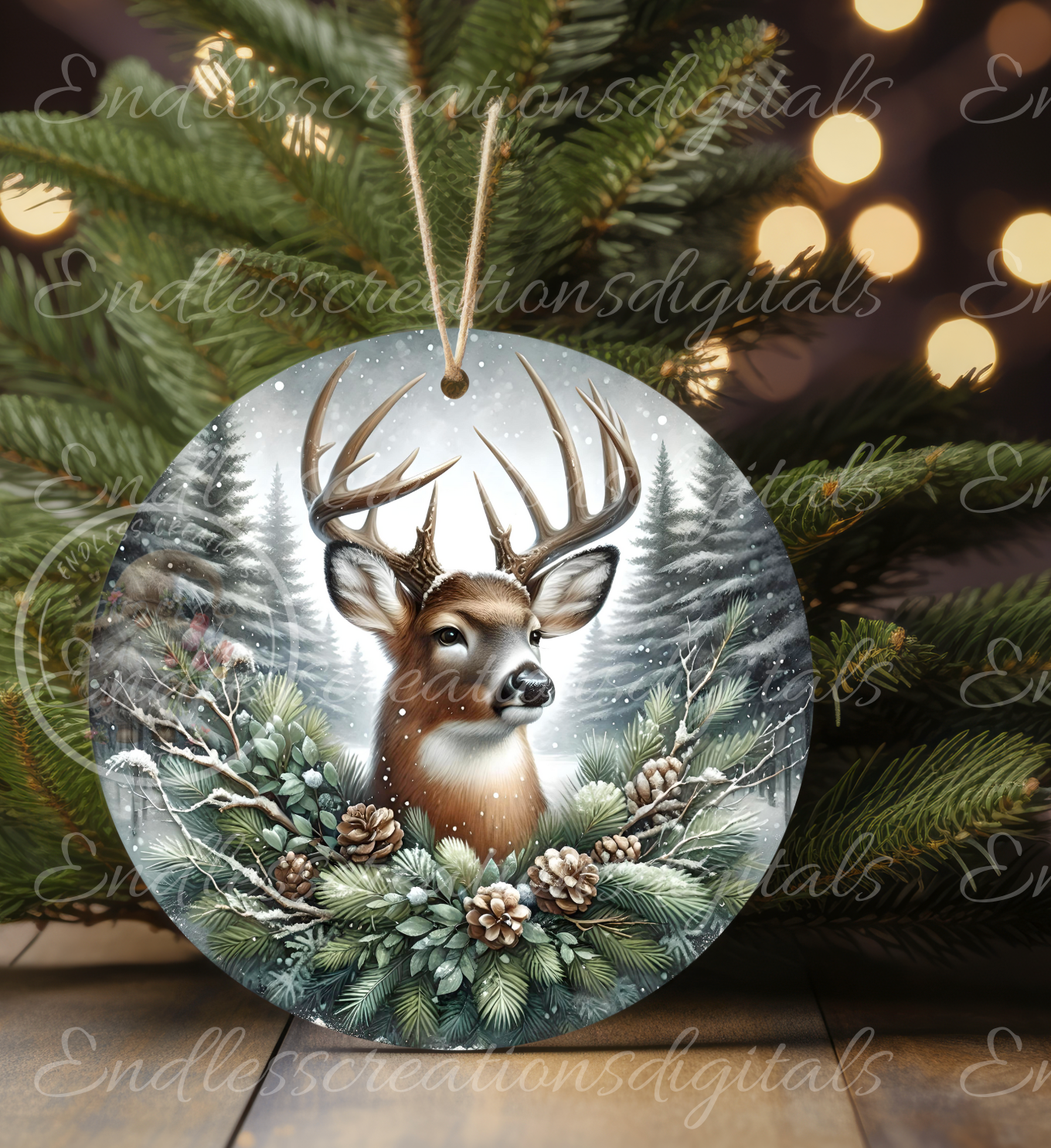 WINTER DEER CLOCK DESIGN