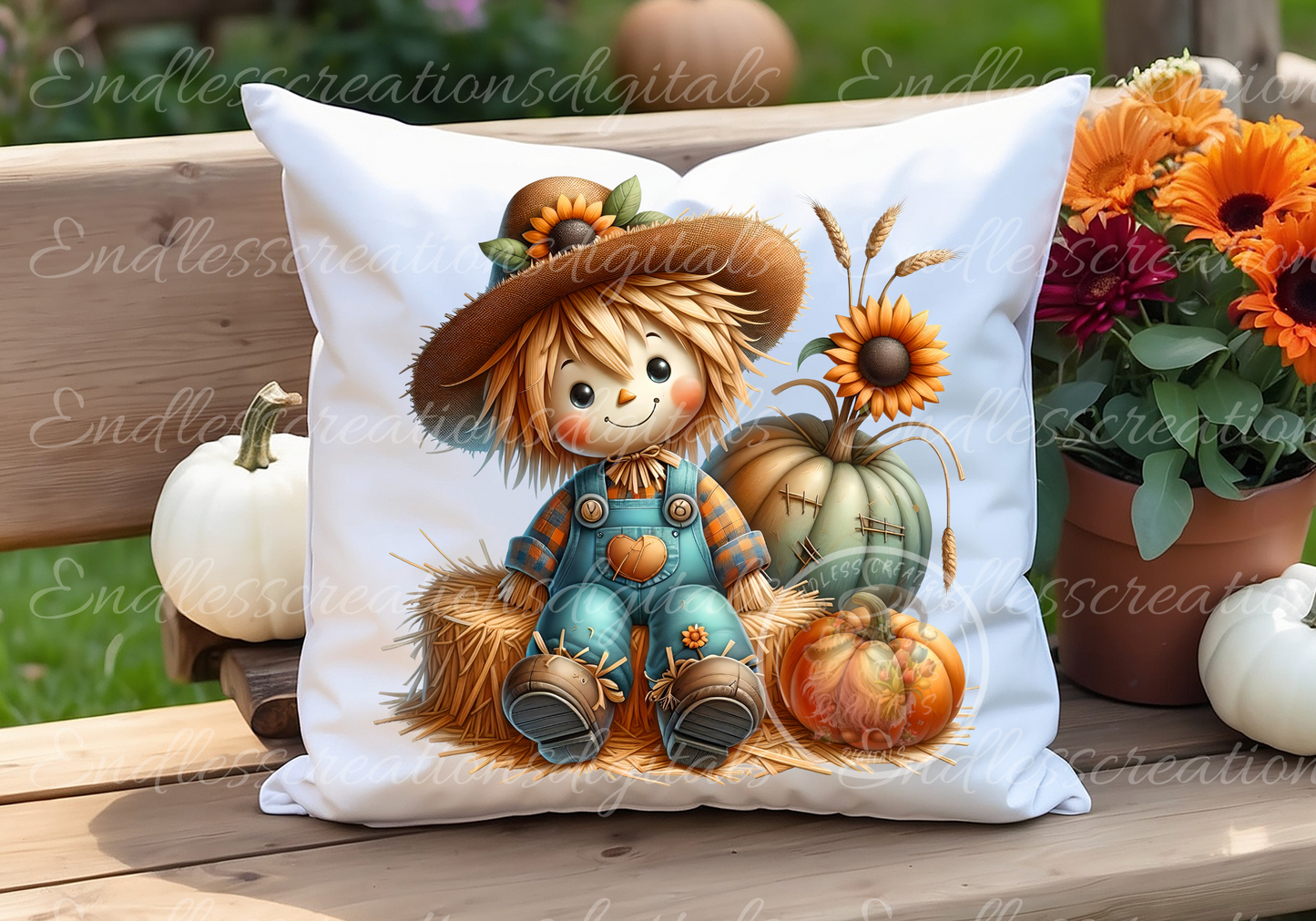 BUNDLE OF 6 FALL SCARECROW TRANSPARENCIES
