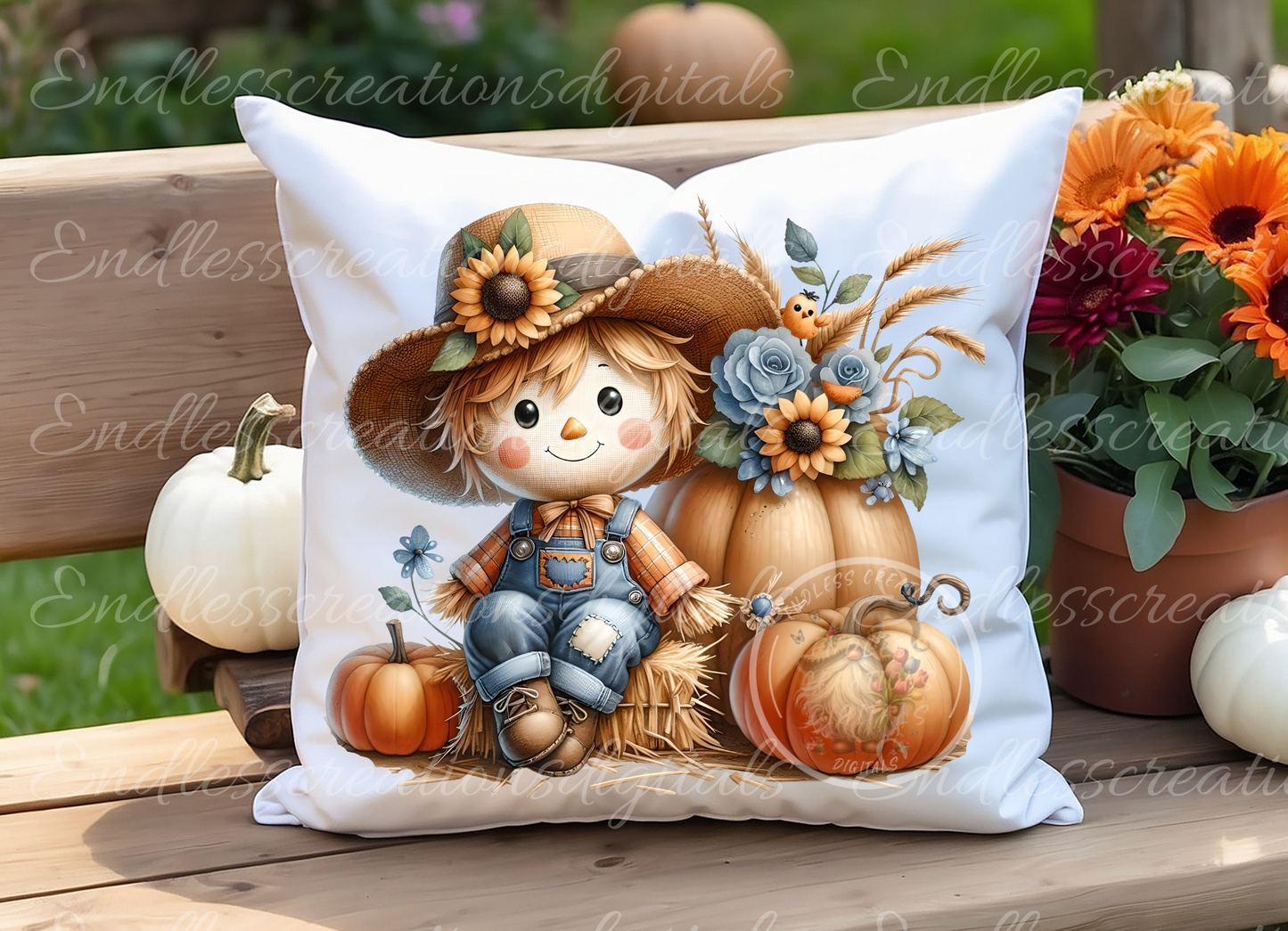 BUNDLE OF 6 FALL SCARECROW TRANSPARENCIES