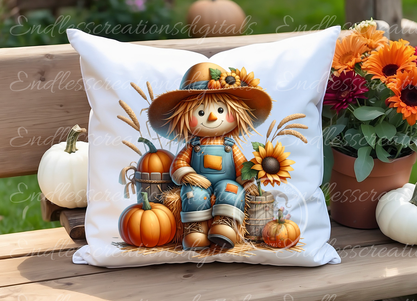 BUNDLE OF 6 FALL SCARECROW TRANSPARENCIES