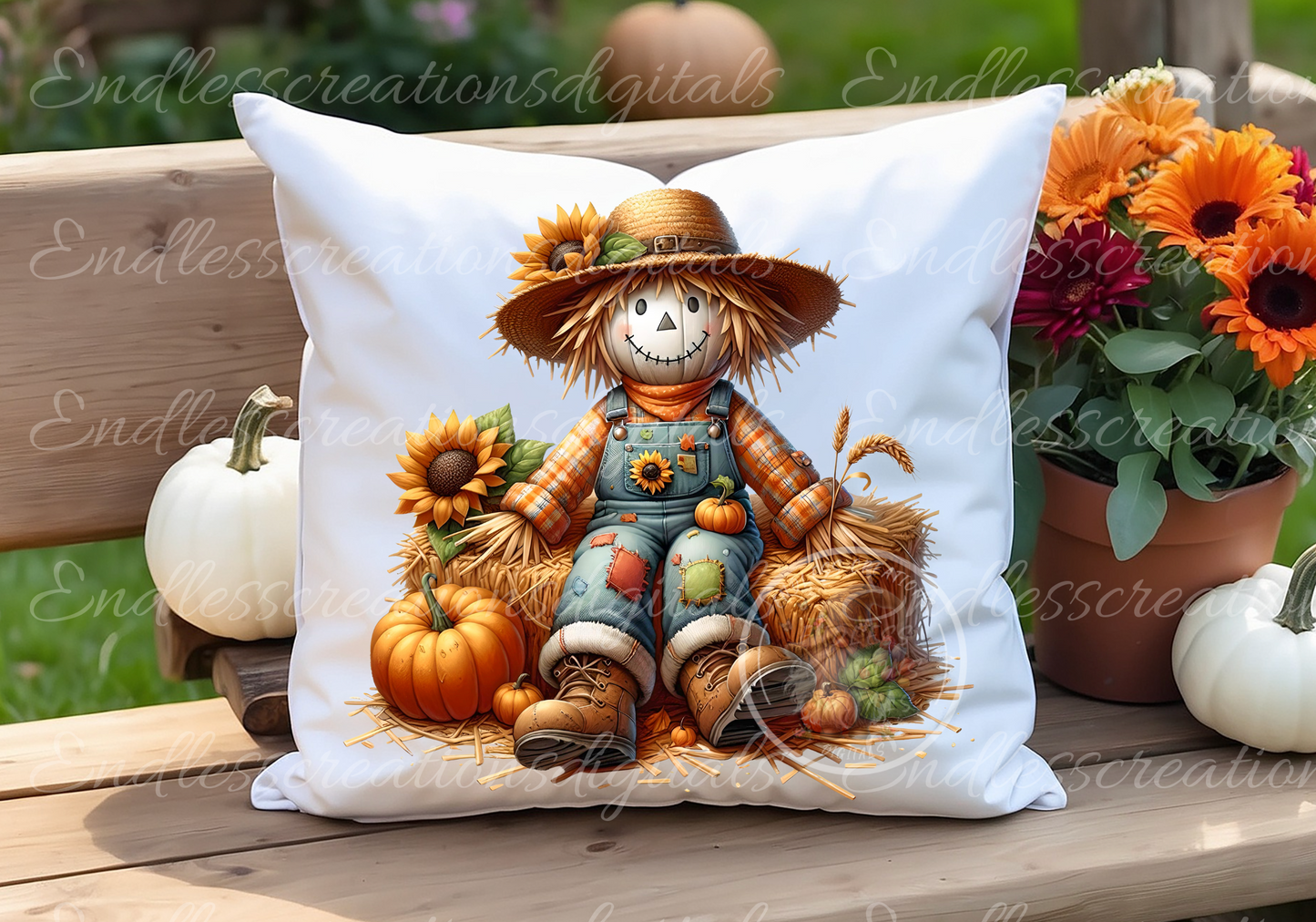 BUNDLE OF 6 FALL SCARECROW TRANSPARENCIES