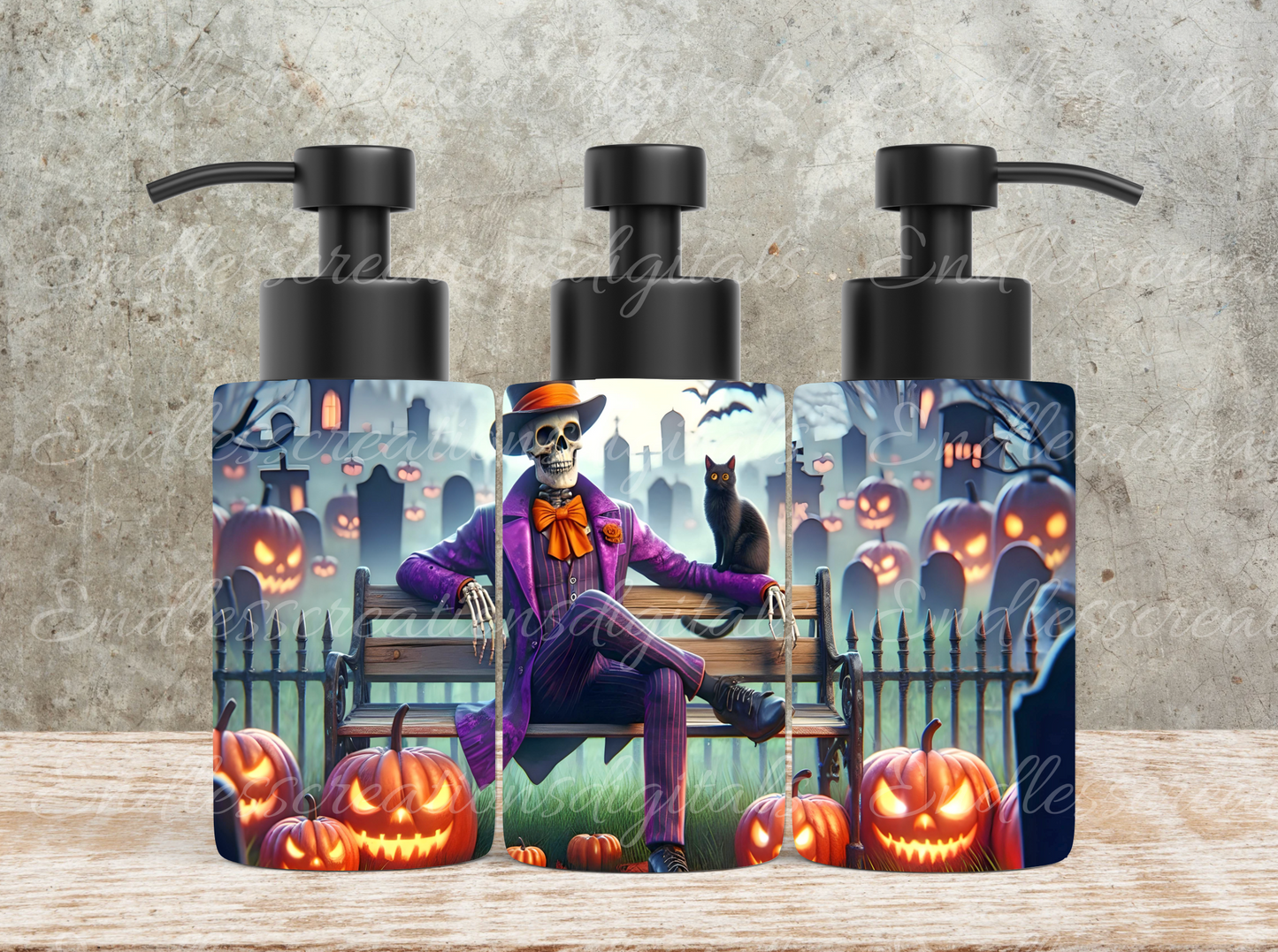 FALL HALLOWEEN SKELETON PUMPKINS RECTANGLE