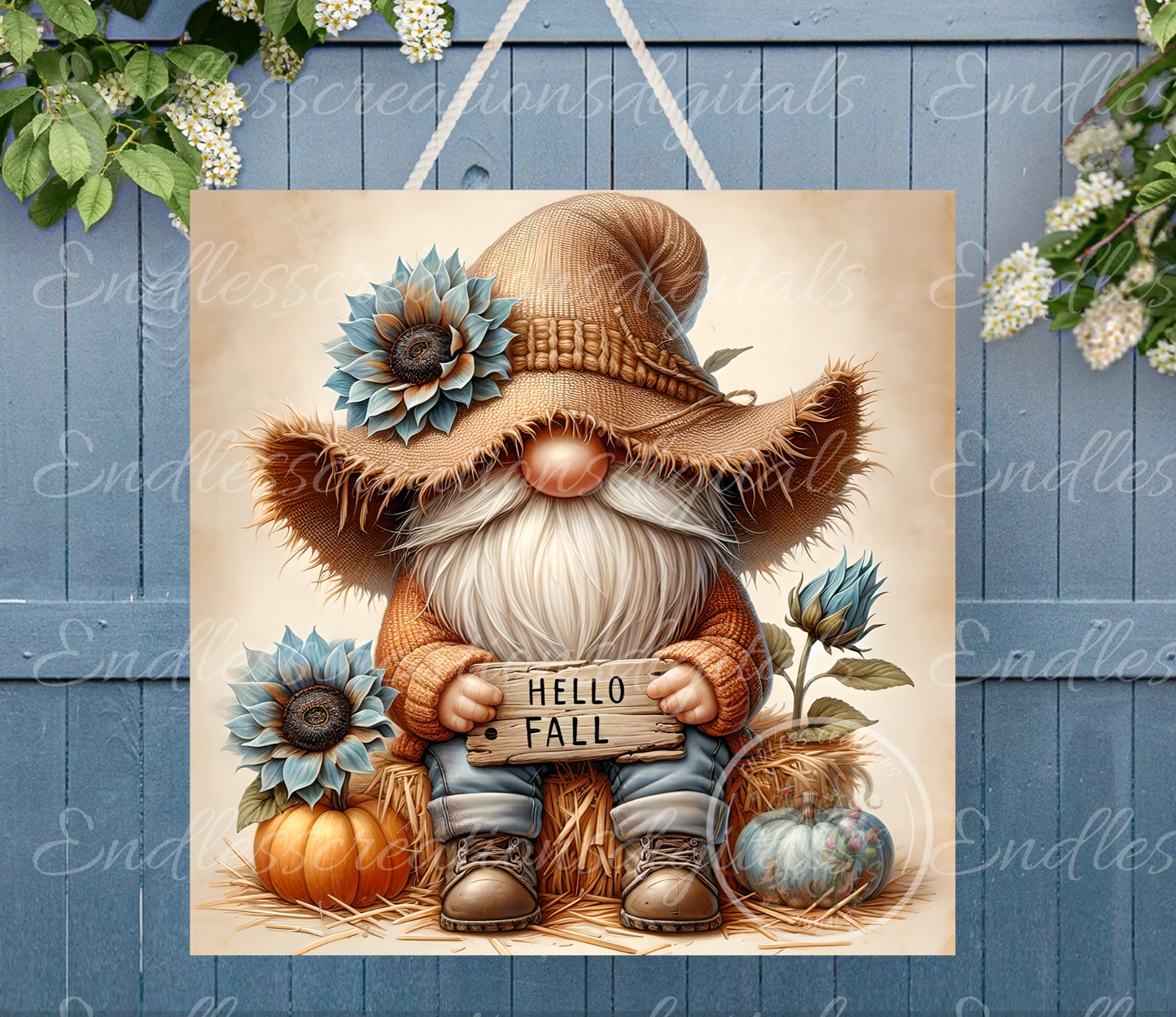 HELLO FALL GNOME WITH TRANSPARENCIES BUNDLE